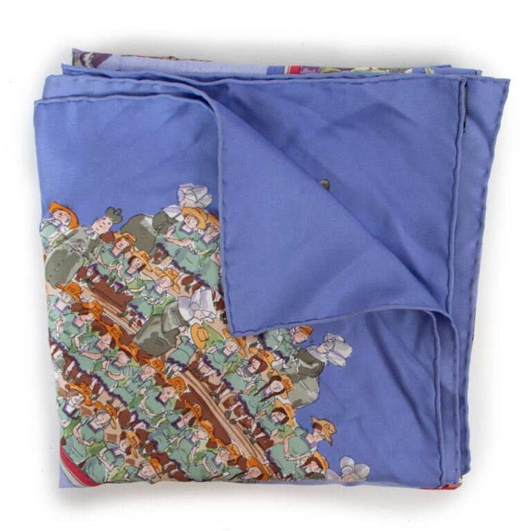 Hermès Blue Le Cirque Molier Carré Silk Scarf ○ Labellov