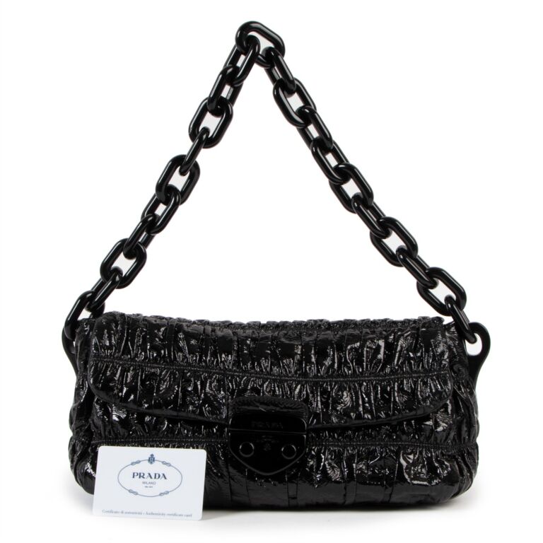 Prada chain outlet bag black