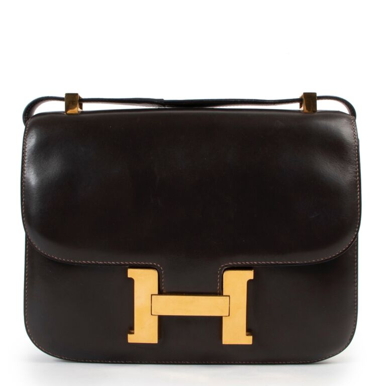 Hermes Vintage Constance 23 Chocolate Brown Box Calf Leather Labellov Buy and Sell Authentic Luxury