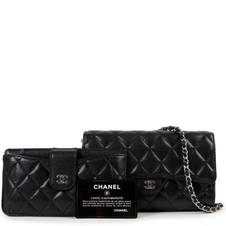 Chanel classic flap wallet on deals chain