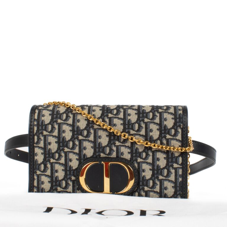 ディオール　30 MONTAIGNE 2-IN-1 ポーチ CHRISTIAN DIOR Calfskin 30 Montaigne 2 in 1 Pouch Cloud Blue