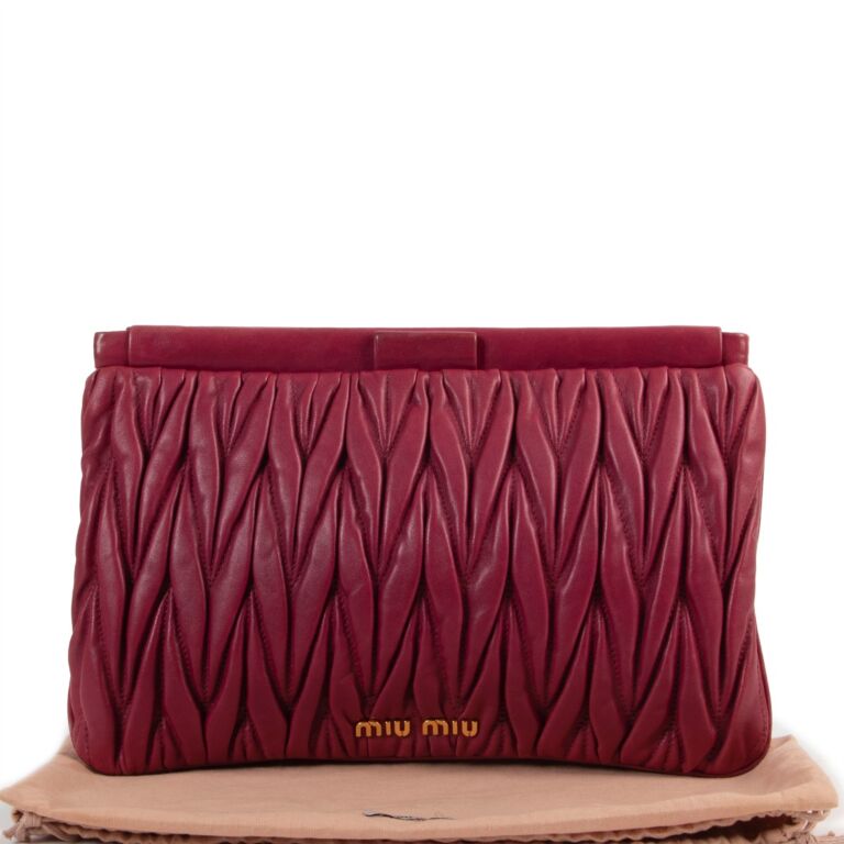Miu Miu Pink Matelass Clutch Labellov Buy and Sell