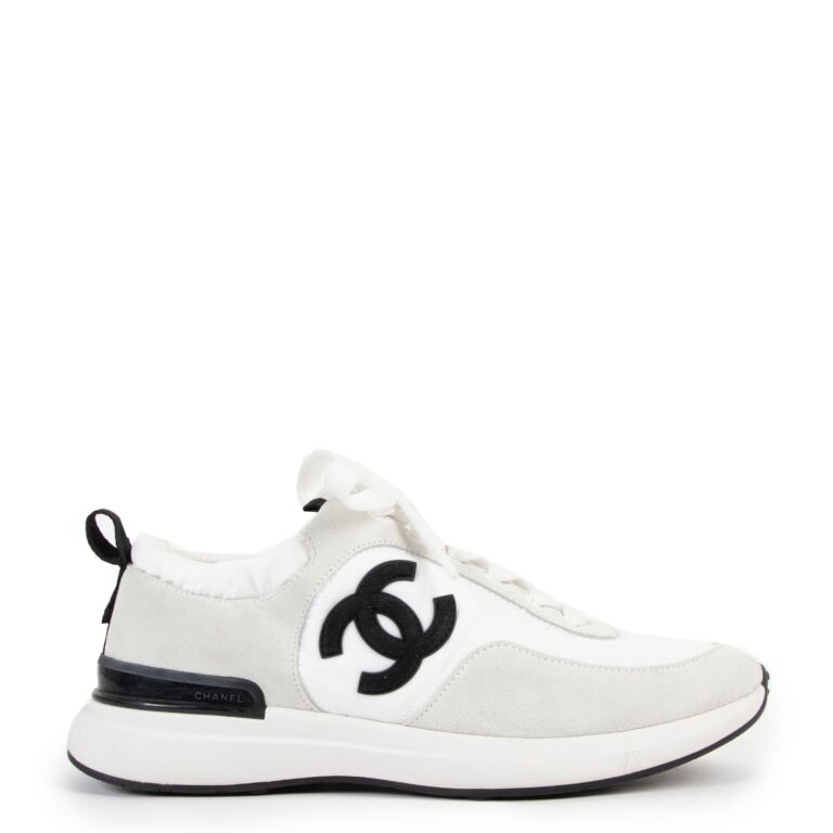 Chanel White Suede and Nylon Sneakers - Size 37,5 ○ Labellov