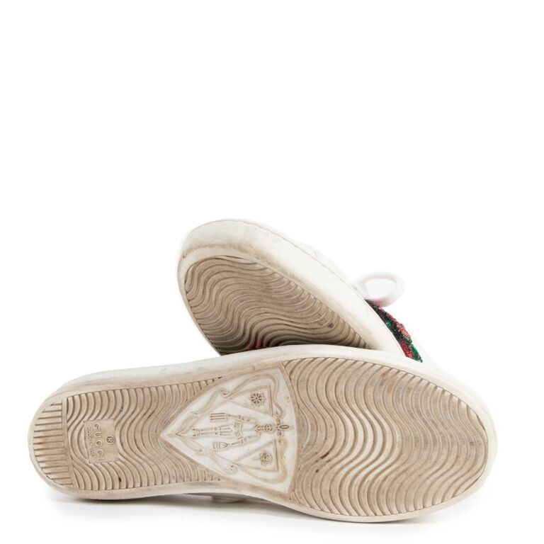 Gucci Ace Sequins and Crystal Lips Sneakers Size 36 Labellov