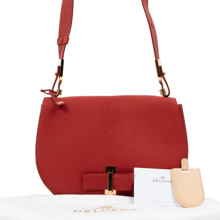 Delvaux Le Mutin MM Shine Scarlet Red Crispy Calf ○ Labellov 