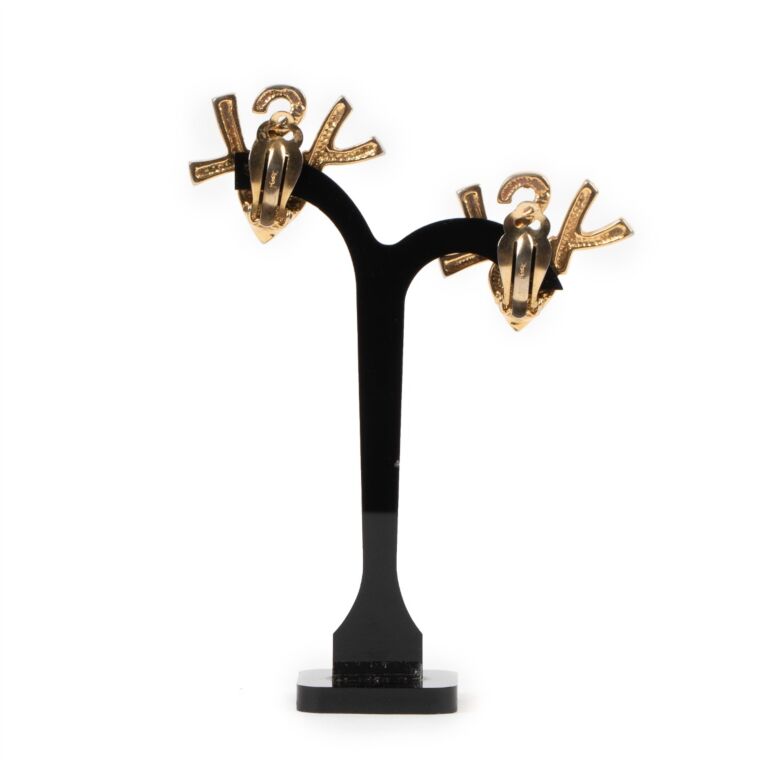 Ysl logo earrings online