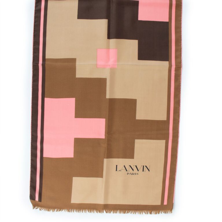 LANVIN PARIS VINTAGE ランバン　 パリス　ストール LANVIN PARIS VINTAGE フランス製 シルクカシミヤ 柄ストール Lanvin