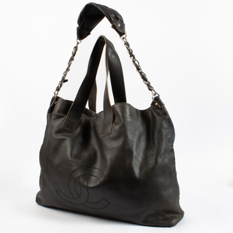 Chanel Brown Calfskin XL Soft Edgy Tote Bag ○ Labellov ○ Buy and