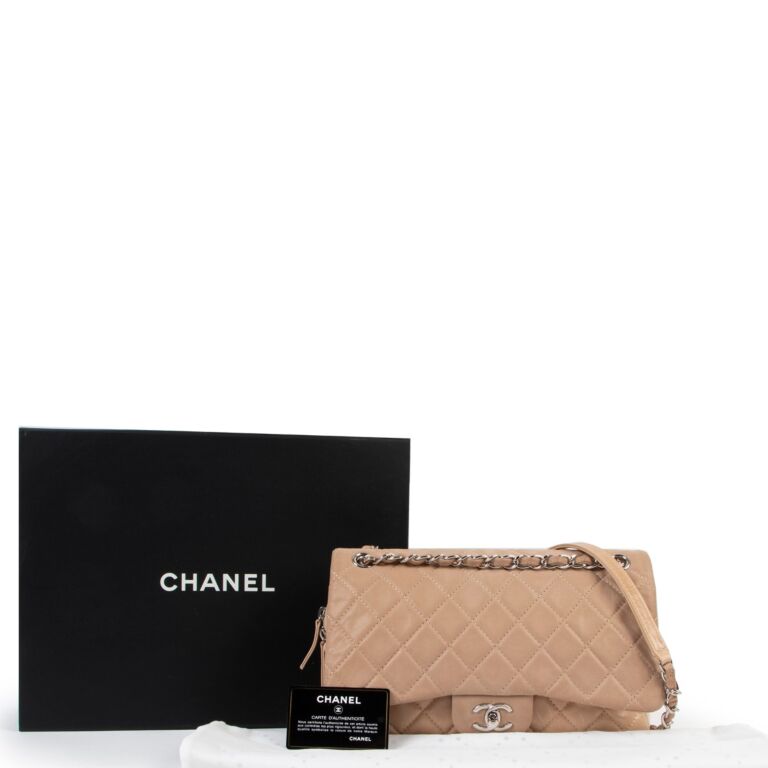 Chanel Limited Edition Pom Pom Flap Embellished Tweed Jumbo at 1stDibs