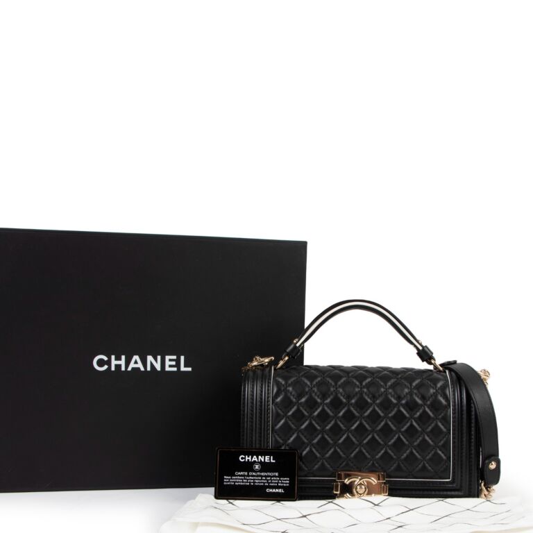 Chanel Black Quilted Boy Chanel Handle Flap Bag Labellov Buy and Sell Authentic Luxury