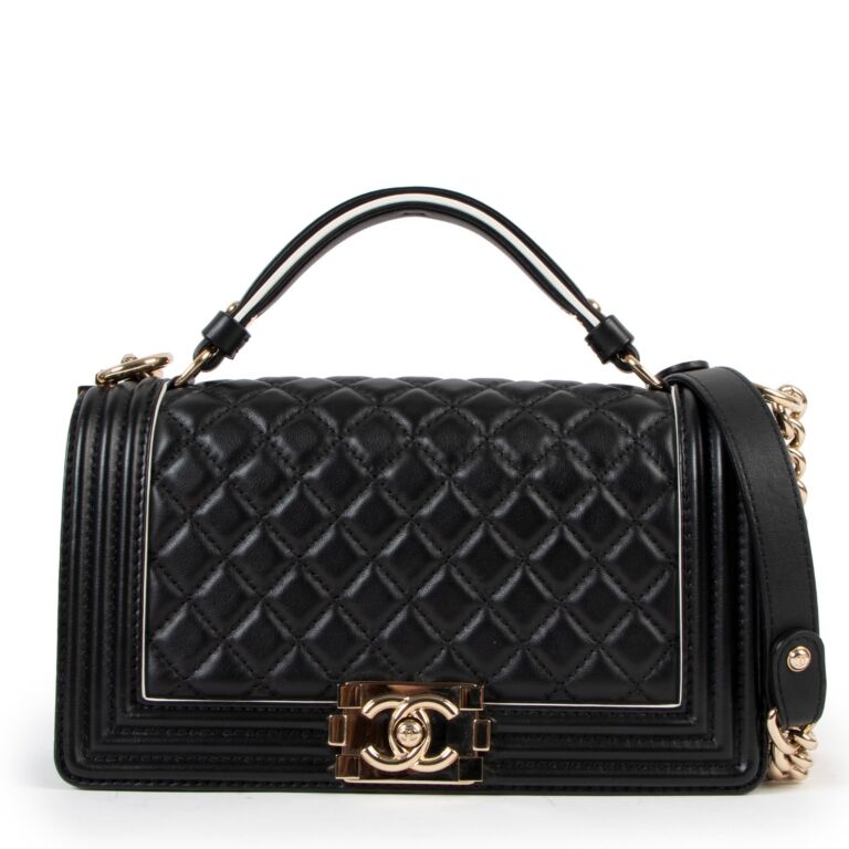 Boy chanel flap bag with handle top