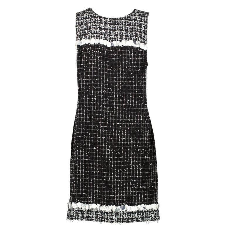 Chanel Spring 2009 Runway Flower Sequin Tweed Dress - Size FR38