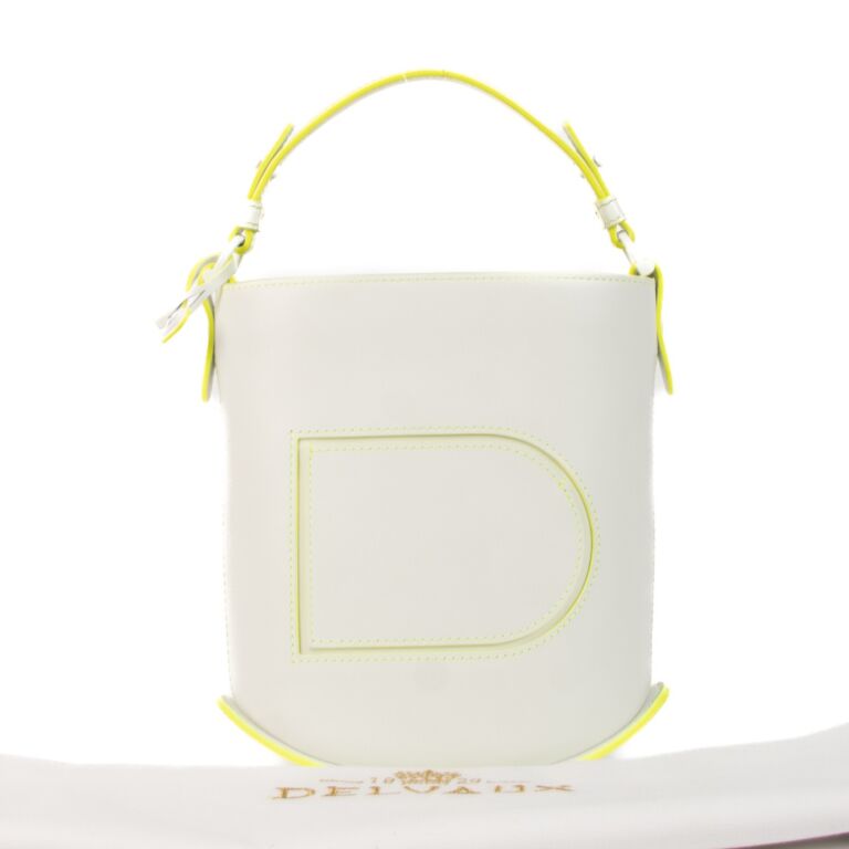 Delvaux Optic/Lime Box Calf Pin Mini Bucket ○ Labellov