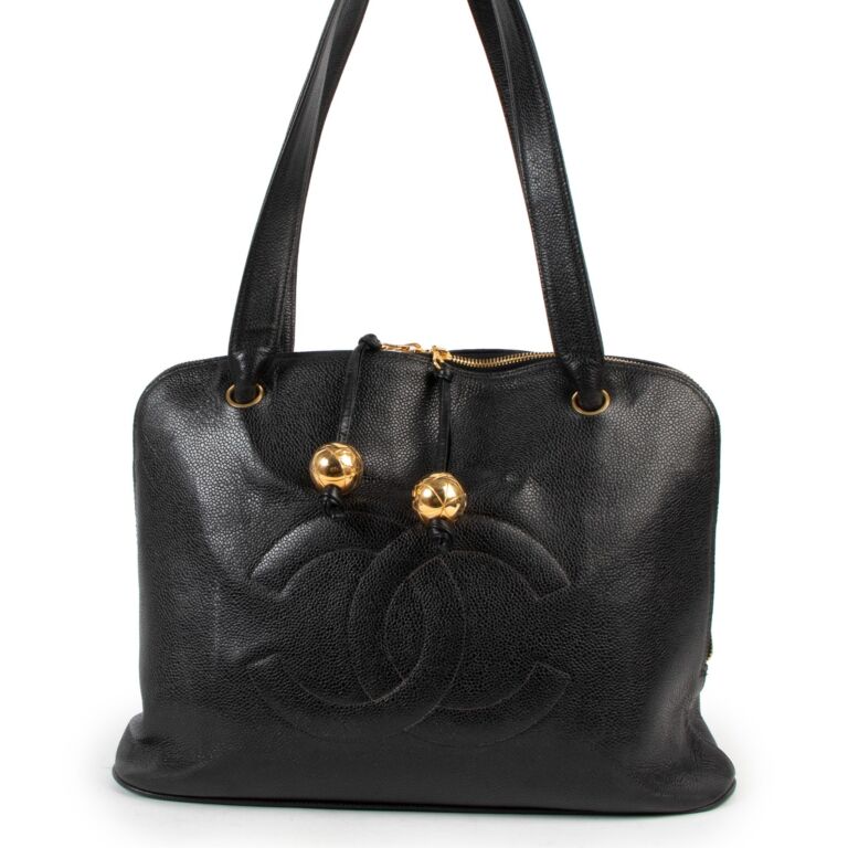 Market Tote No. 294, Black Twill - Vintage Black Tote Bag