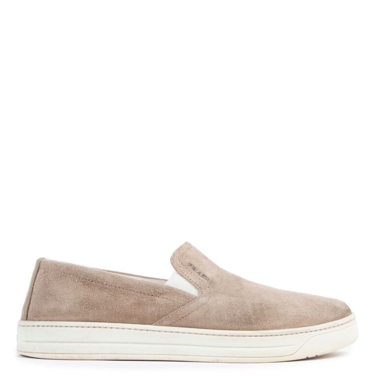 Prada suede hotsell slip on sneakers