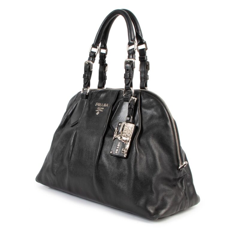 At Auction: A Vintage Prada Studded black Leather Satchel Bag