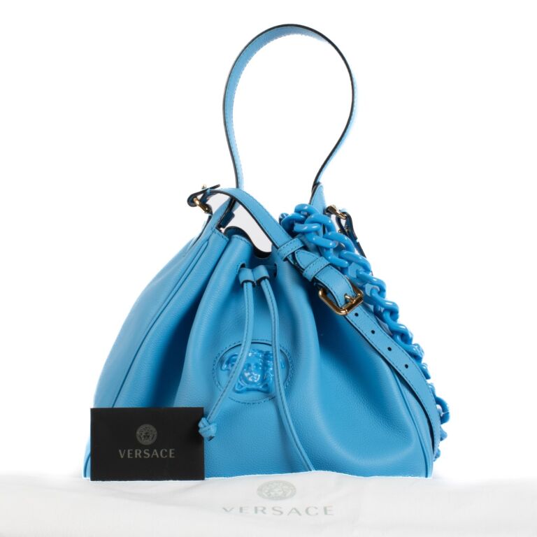 Versace Blue La Medusa Hobo Bag Labellov Buy and Sell Authentic Luxury