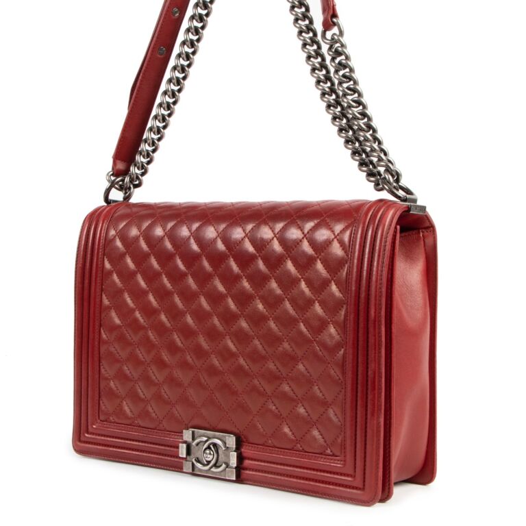 Chanel - Large Boy Flap Bag Calfskin Red