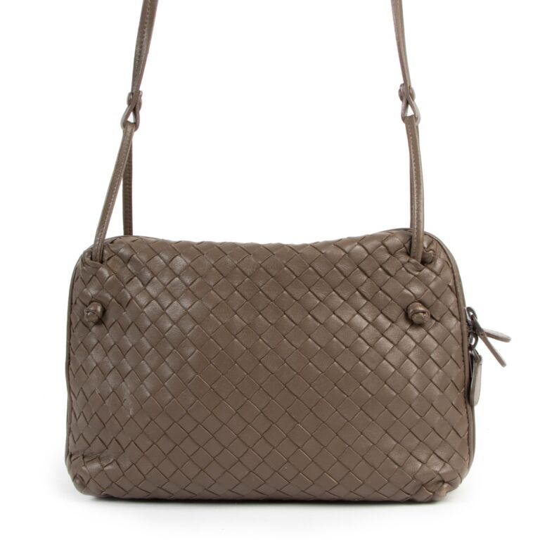 Bottega Veneta Khaki Intrecciato Nodini Crossbody Bag Labellov Buy and Sell Authentic Luxury