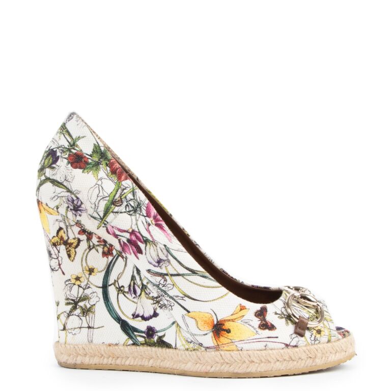 Gucci Floral Horsebit Wedge Pumps Size 38 5 Labellov Buy