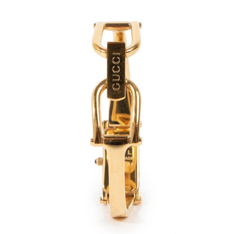 GUCCI 1500 L ゴールド ステンレススチール GUCCI 1500L Watch Gold Square Dial Swiss Rectangle Shell