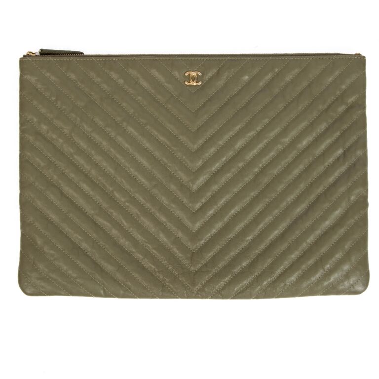 Khaki green clutch bag on sale