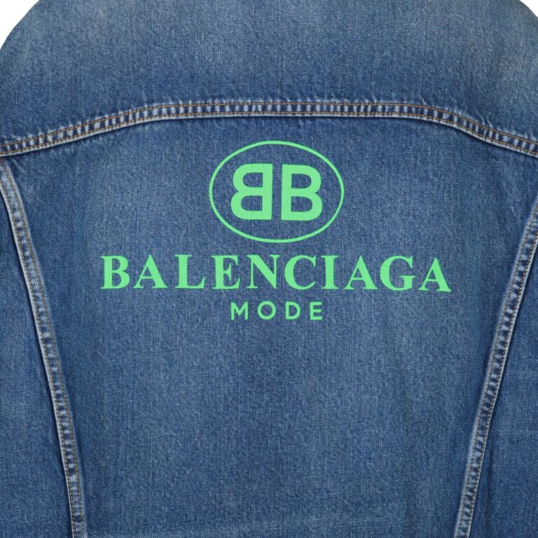 Balenciaga Mode Back Logo Oversized Denim Jacket Size FR36 Labellov Buy and Sell Authentic Luxury