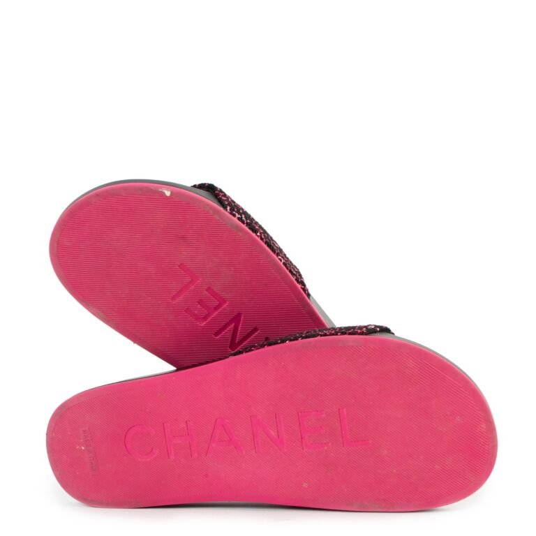 Chanel store pink slippers