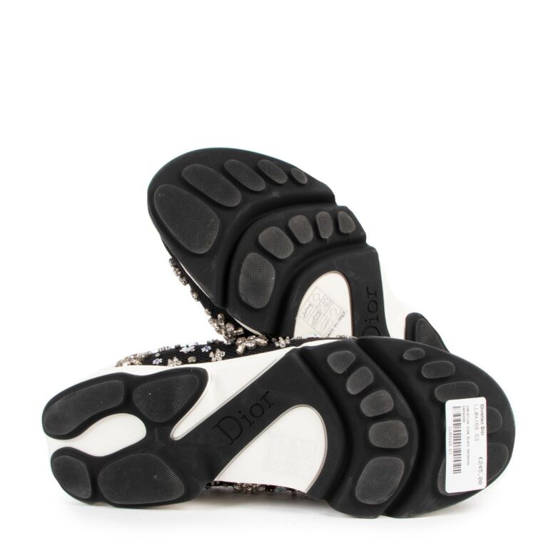 Christian Dior Black Fusion Floral Embroidered Sneakers