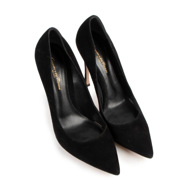 Gianvito rossi black cheap suede pumps