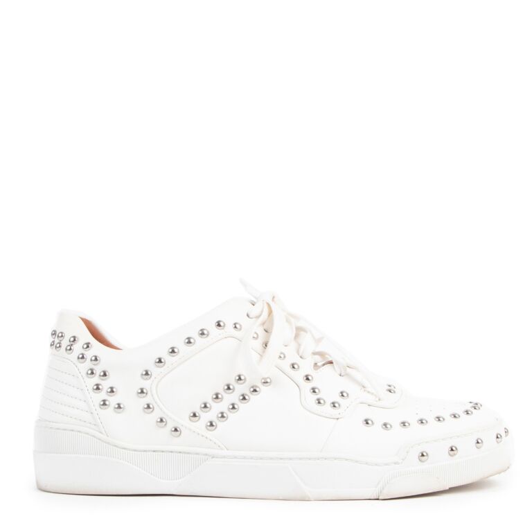 Givenchy White Leather Studded Tyson Low Top Sneakers Size 38 5