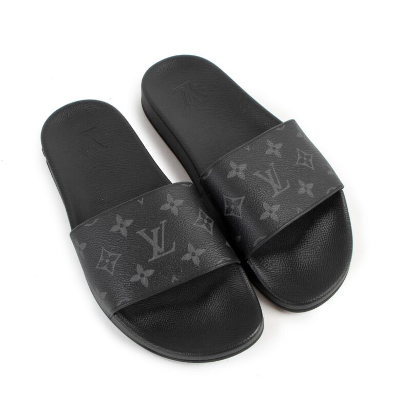 Louis Vuitton Waterfront Mule Black Monogram Slides Size 41