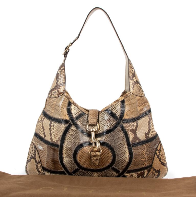 Gucci Jackie Beige Python Patchwork Shoulder Bag ○ Labellov ○ Buy and Sell  Authentic Luxury