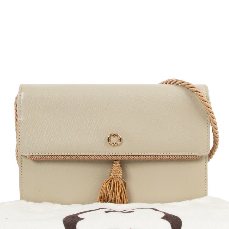 Salvatore Ferragamo Beige Tassel Rope Strap Flap Crossbody Bag Labellov Buy and Sell Authentic Luxury