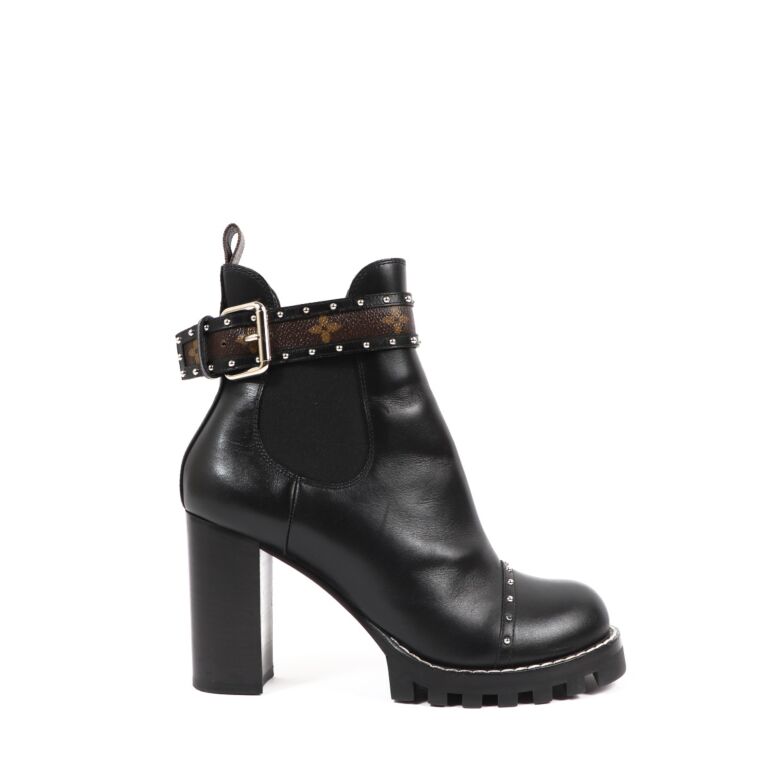 Louis Vuitton Patent Calfskin Monogram Star Trail Ankle Boots