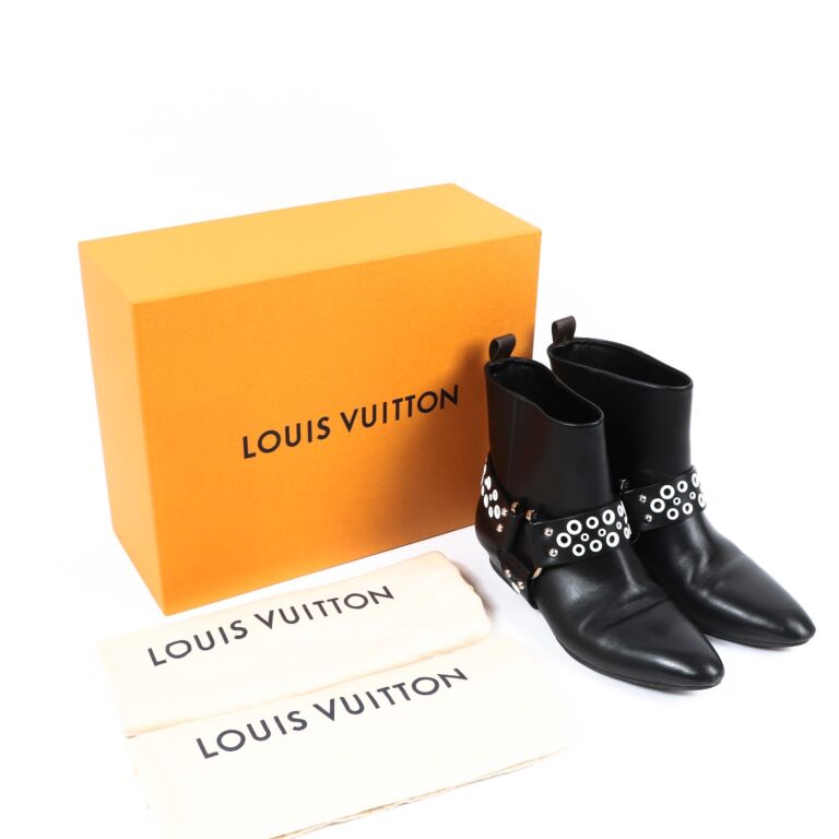 Louis Vuitton Black Rhapsody Stud Ankle Boots - Size 41