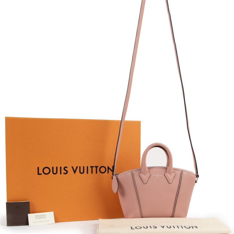 Pink Louis Vuitton Veau Cachemire Soft Lockit PM Satchel