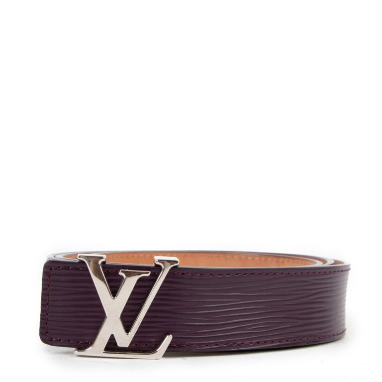 Louis Vuitton Black Epi Leather Lv Initiales Belt (size 90) in Brown