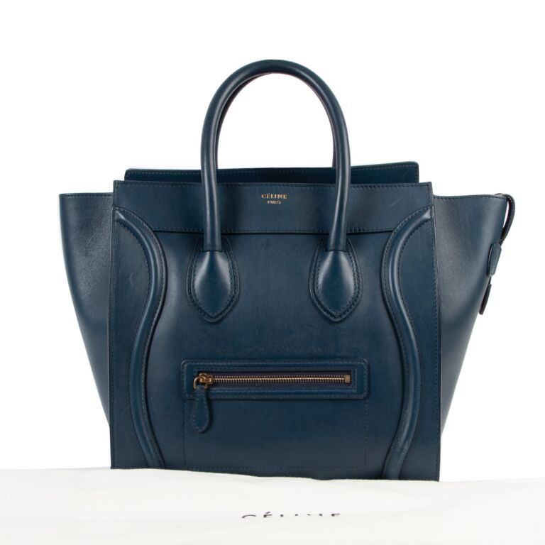 MICRO LUGGAGE HANDBAG IN DRUMMED CALFSKIN - DUNE | CELINE