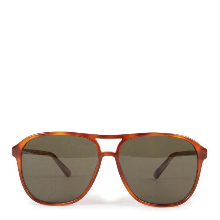 Gucci Turtoise Havana Aviator Sunglasses Labellov Buy and Sell Authentic Luxury
