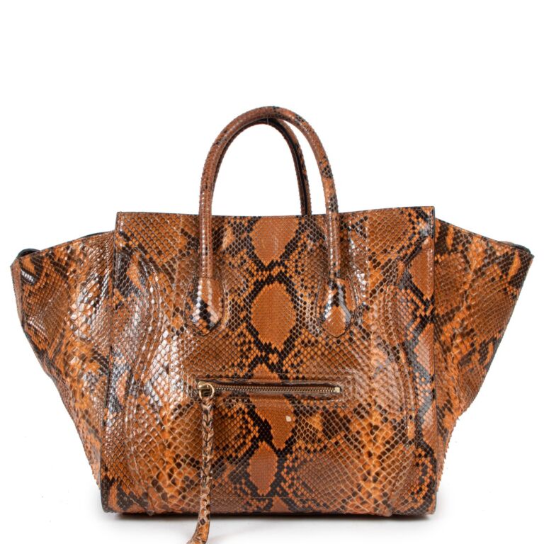 Celine Python Medium Luggage Phantom Handbag Labellov Buy