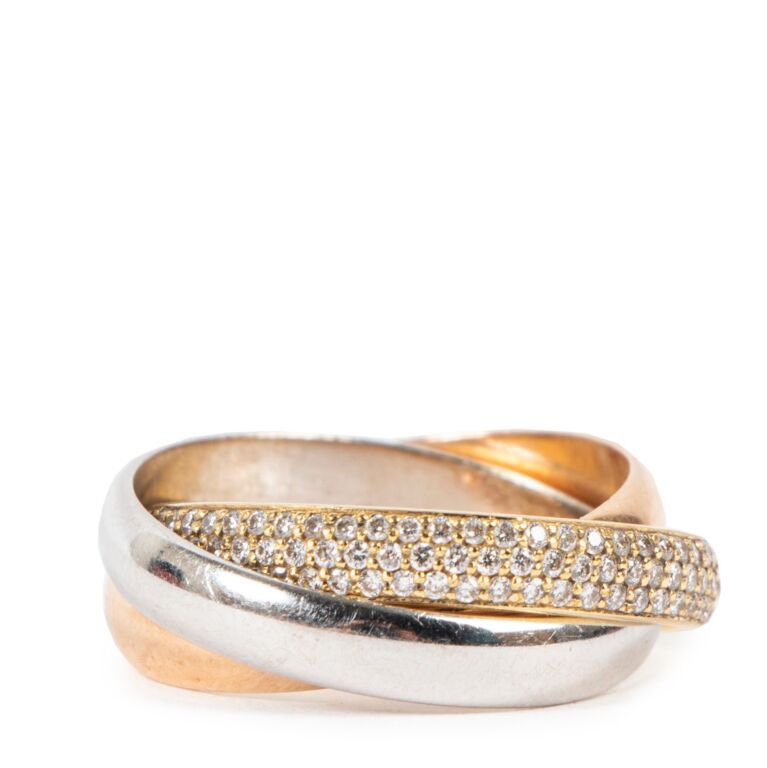 Must de Cartier Trinity Gold Diamond Ring Size 52 Labellov