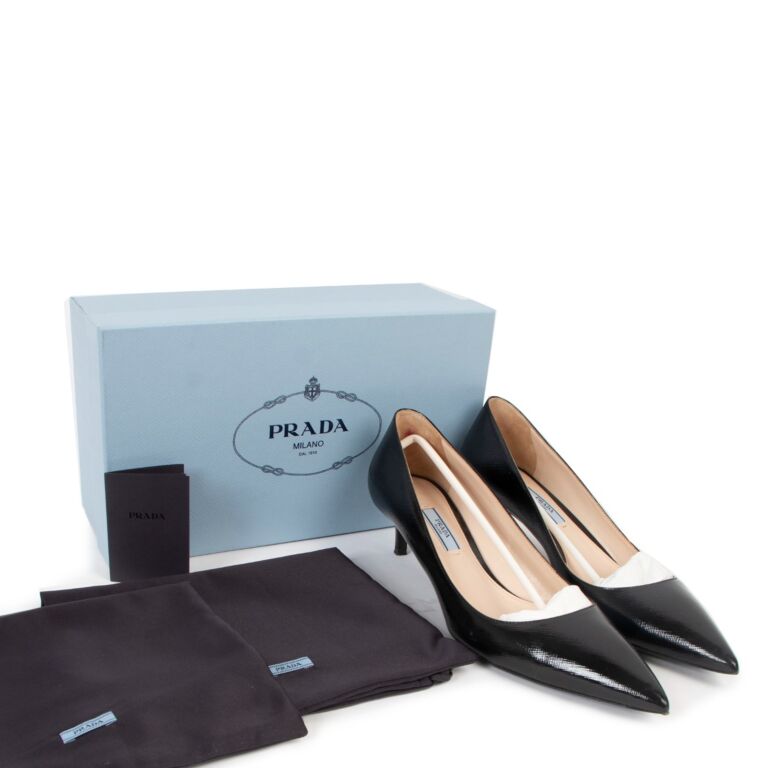 Prada low heel pump store