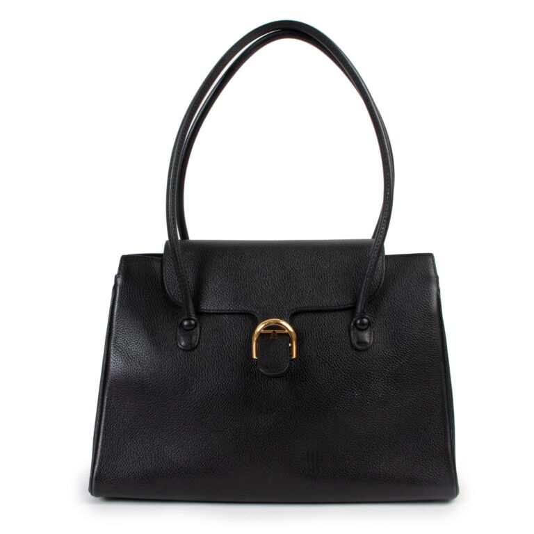 Delvaux Black Brillant Cabriolet PM Shoulder Bag Labellov Buy and Sell ...