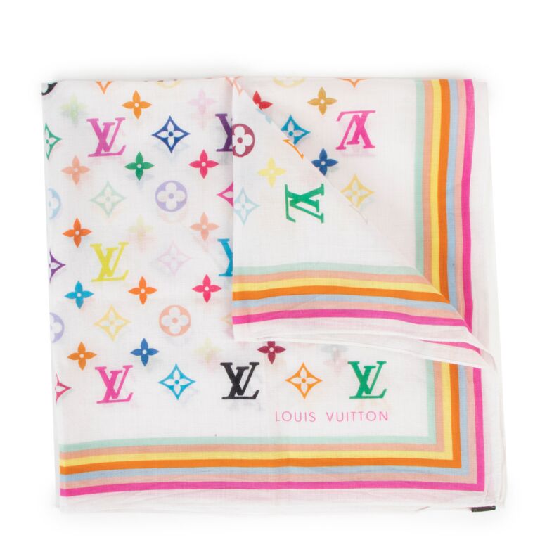 Louis Vuitton Takashi Murakami Pink Scarf ○ Labellov ○ Buy and