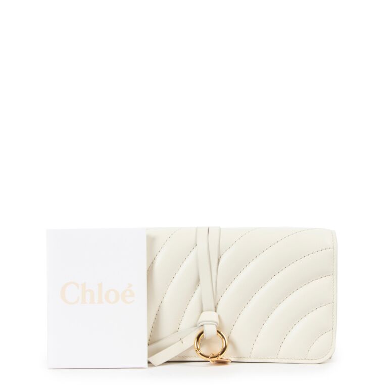 Chloé White Alphabet Quilted Leather Wallet ○ Labellov