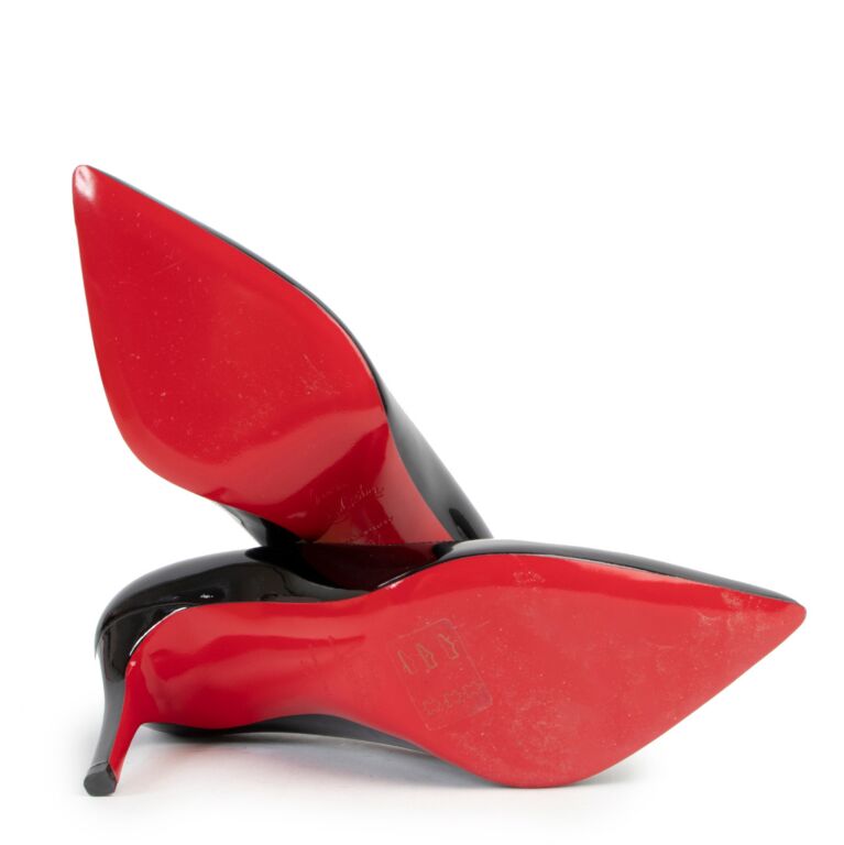 Christian Louboutin Pigalle 85 Black Patent Leather Pumps Size