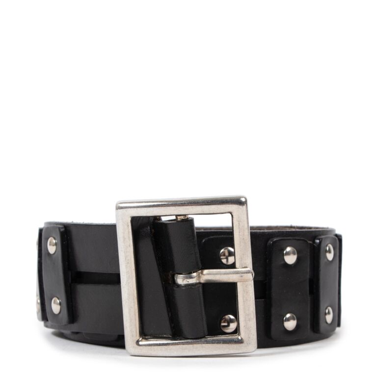 Ann Demeulemeester Black Leather Studs Belt size L Labellov