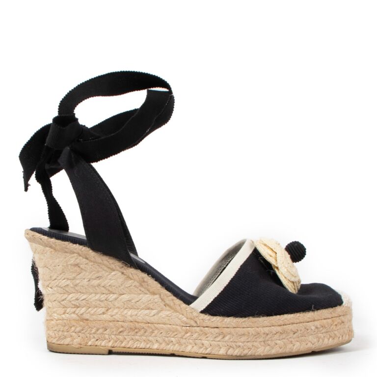Black canvas deals espadrille wedges