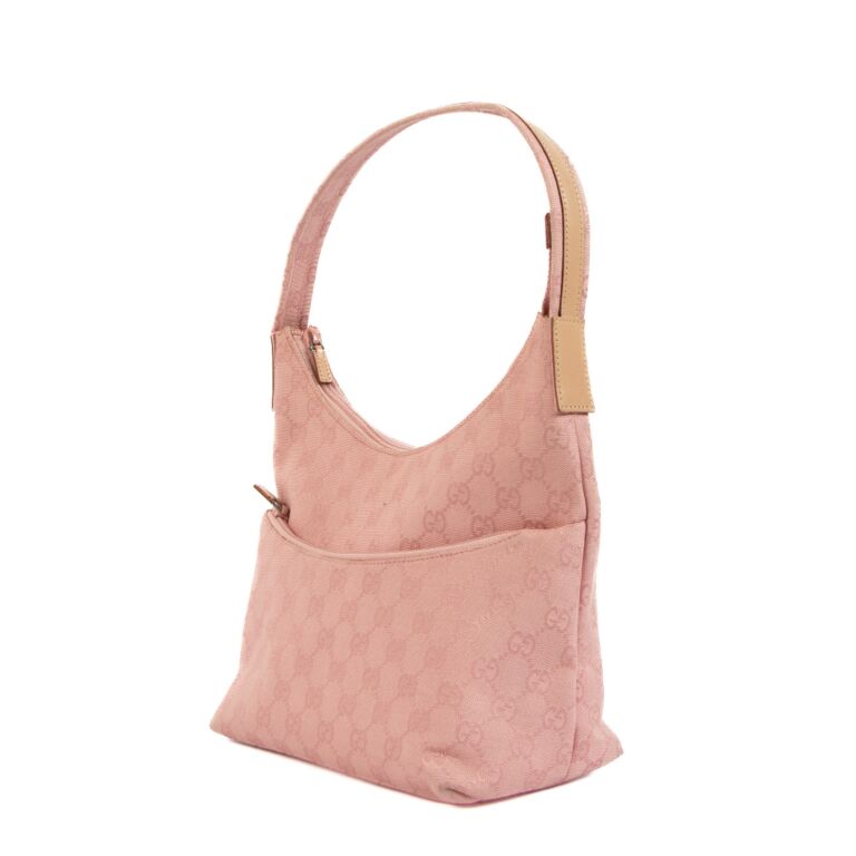 Gucci Pink Monogram Canvas Shoulder Bag Labellov Buy and Sell Authentic Luxury